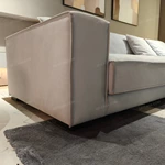 Asymmetrical Curved Corner Lounge Sofa with Premium Matte Leather Upholstery